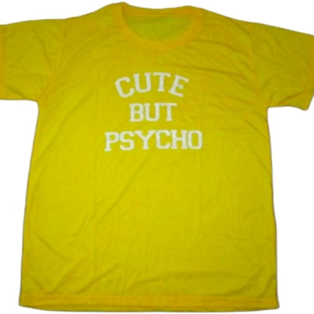 Yellow XL Cute But Psycho T-Shirt For Women Girls Teens